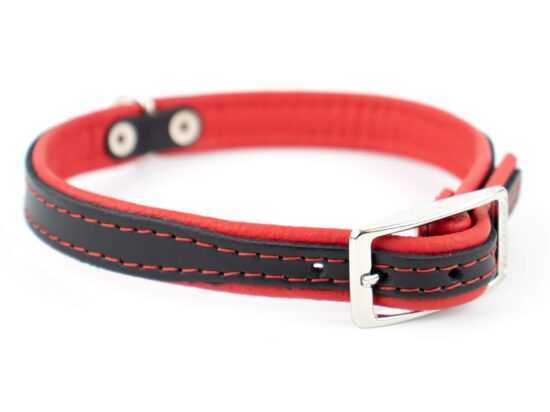Leather kožený obojek pro psa | 19 - 53 cm Barva: Červená
