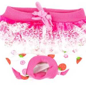 Lace růžové hárací kalhotky pro psa Obvod slabin (cm): 36 - 50