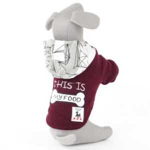 Tara vínová mikina pro psa s kapucí Délka zad (cm): 20