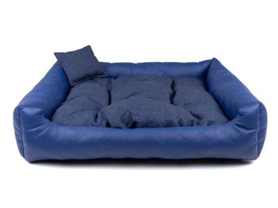 Delux modrý kožený pelech pro psa s polštářkem Rozměr (cm): 130 x 110 Delux modrý kožený pelech pro psa s polštářkem Rozměr (cm): 130 x 110