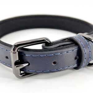 Pasco kožený obojek pro psa | 24 - 43 cm Barva: Tmavě-modrá