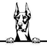 Dobrman dřevěná dekorace na zeď Rozměr (cm): 35 x 29