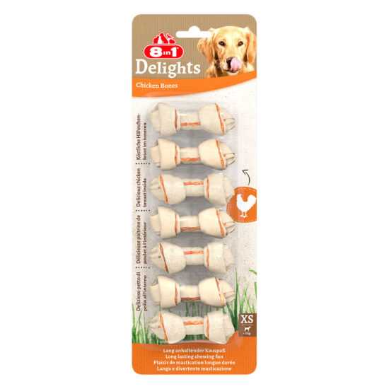 8in1 Delights žvýkací kosti Chicken/kuře XS 7 kusů 8in1 Delights žvýkací kosti Chicken/kuře XS 7 kusů