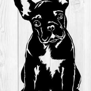 Francouzský buldoček 7 dřevěná dekorace na zeď Rozměr (cm): 38 x 21