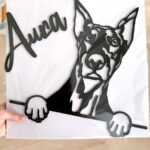 Dobrman 4 dřevěná dekorace na zeď Rozměr (cm): 38 x 37