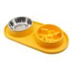 Volver dvojitá protihltací miska pro psa Barva: Žlutá