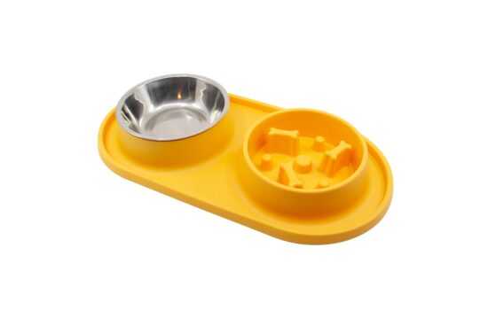 Volver dvojitá protihltací miska pro psa Barva: Žlutá Volver dvojitá protihltací miska pro psa Barva: Žlutá
