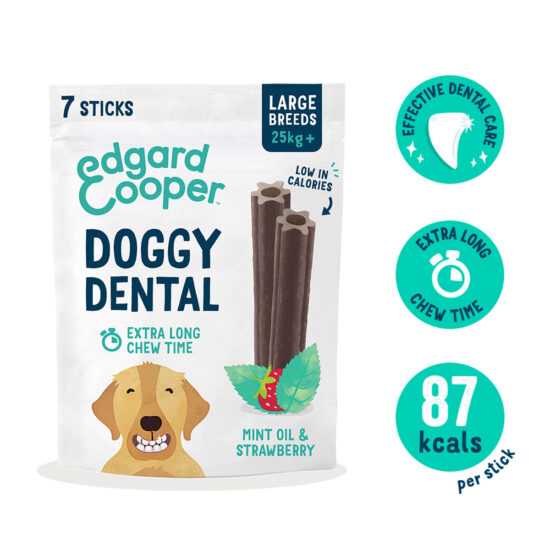 Edgard & Cooper Doggy Dental jahoda/máta L 4× 240 g