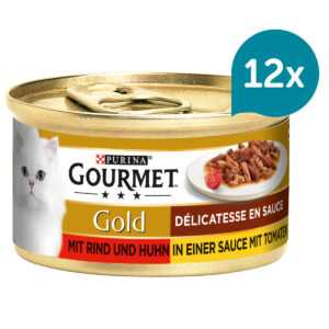 Gourmet Gold Délicatesse en Sauce hovězí a kuřecí 12 × 85 g