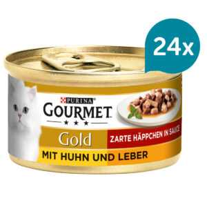 Gourmet Gold Jemné kousky kuřecí maso a játra 24 × 85 g