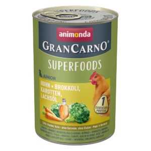 animonda GranCarno superfoods Junior kuřecí maso s brokolicí, mrkví a lososovým olejem 6 × 400 g