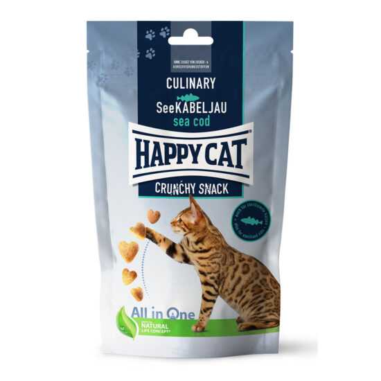 Happy Cat Culinary Crunchy pamlsek s mořskou treskou 5 × 70 g