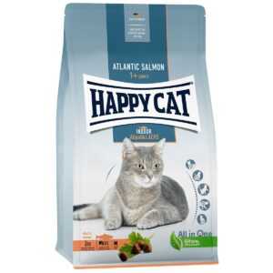 Happy Cat Indoor Adult atlantický losos 3 × 4 kg