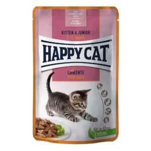 Happy Cat Kitten & Junior venkovská kachna 48 × 85 g