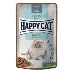 Happy Cat Sensitive Meat in Sauce kůže a srst