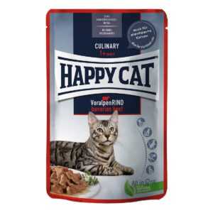 Happy Cat Tray Culinary Meat in Sauce hovězí z předhůří Alp 24 × 85 g