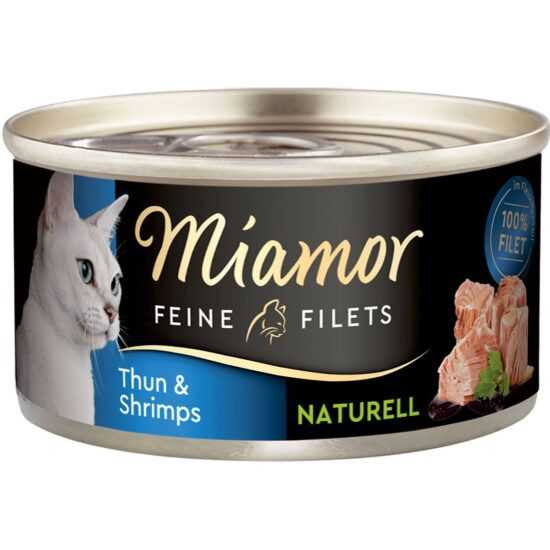 Miamor Fine Filets Naturelle tuňák a krevety 48× 80 g Miamor Fine Filets Naturelle tuňák a krevety 48× 80 g