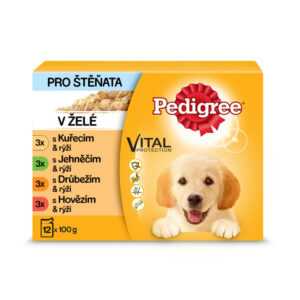 Pedigree Junior kapsičky masový výběr s rýží v želé 96 x 100 g