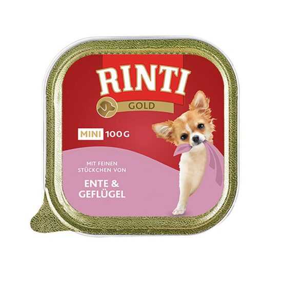 Rinti Gold Mini s jemnými kousky kachny a drůbeže 48 × 100 g Rinti Gold Mini s jemnými kousky kachny a drůbeže 48 × 100 g