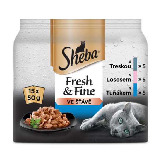 Sheba Adult Fresh & Fine kapsičky rybí výběr ve šťávě 150 x 50 g