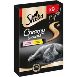 SHEBA® Creamy Snacks kuřecí maso a losos 18×12 g