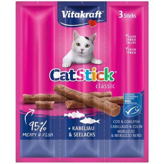 Vitakraft Cat Stick® treska obecná a treska tmavá MSC 10× 3 ks